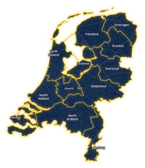 Kaart van Nederland met provincies